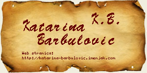 Katarina Barbulović vizit kartica